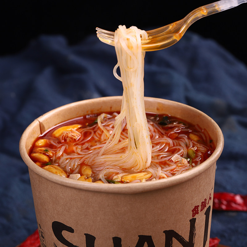 网红食族人酸辣粉方便速食红薯粉丝夜宵非螺蛳粉冲泡桶装整箱6桶