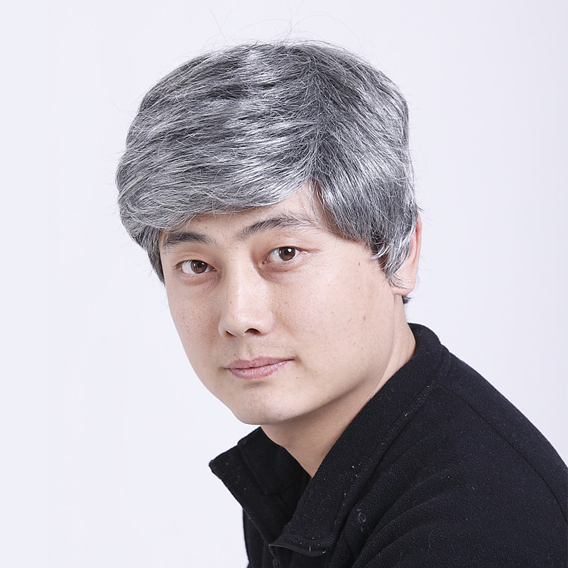 男士老人头老人父亲老爷爷花白中老年白花白表演假发整顶假发