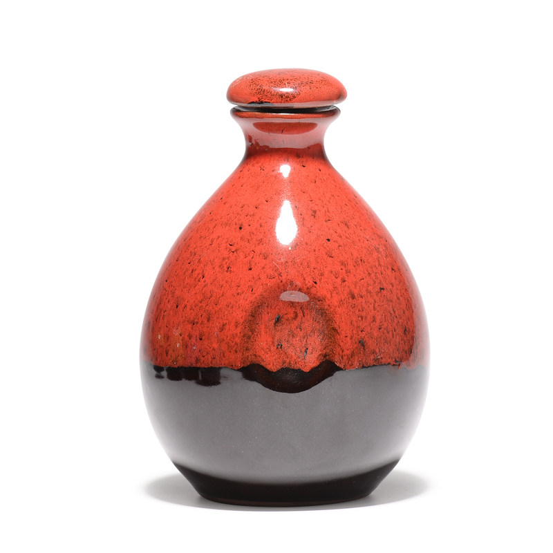 1斤装500ml宜兴窑变婚庆酒瓶酒坛手抓瓶花器陶瓷摆件陶罐彩釉酒瓶