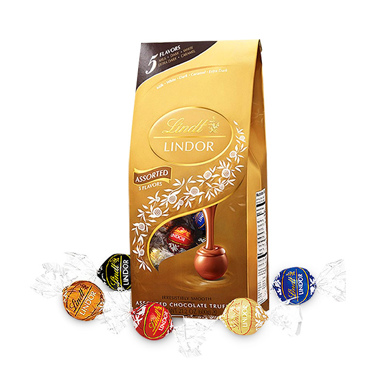 进口瑞士莲混合5味巧克力软心球lindor白黑牛奶巧克力喜糖600g*1