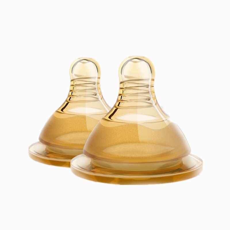 babybetter宝升新生婴儿硅胶奶嘴宽口径宝宝仿真母乳奶嘴两个装