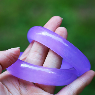 紫罗兰翡翠手镯新疆和田昆仑满紫玉紫玉手饰