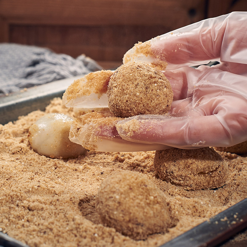 温州苍南特产冬至节金团汤圆纯手工豆粉麻糍糯米嫩糕大力丸卵汤糍