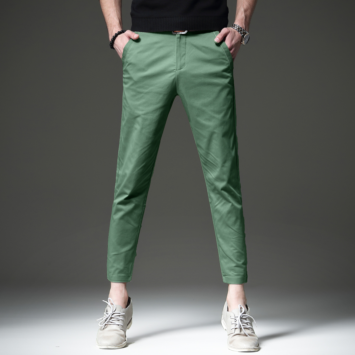 贵色2022新款裤子男士潮流百搭九分休闲裤男舒适宽松小脚春夏新款