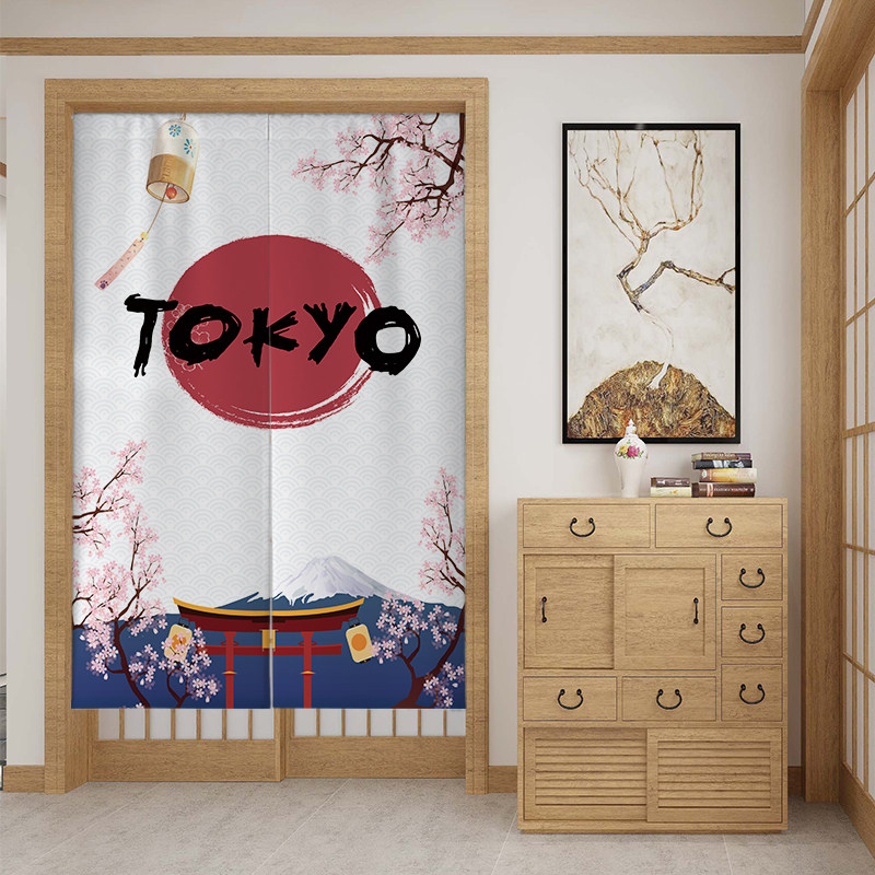 门帘定制logo布艺隔断店铺商用挡风半帘餐厅门帘