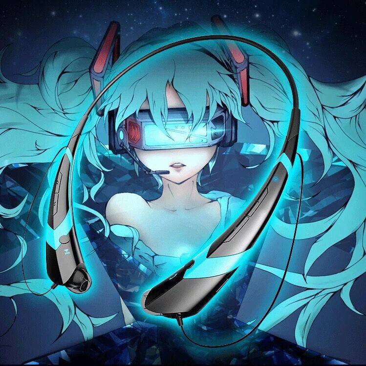 升级版蓝牙动漫概念耳机初音未来miku时崎运动插卡动漫3c周边