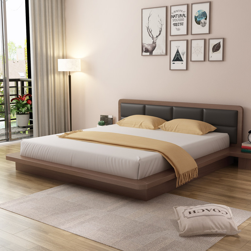 日式榻榻米18米主卧板式现代简约北欧落地全封闭矮床板式床