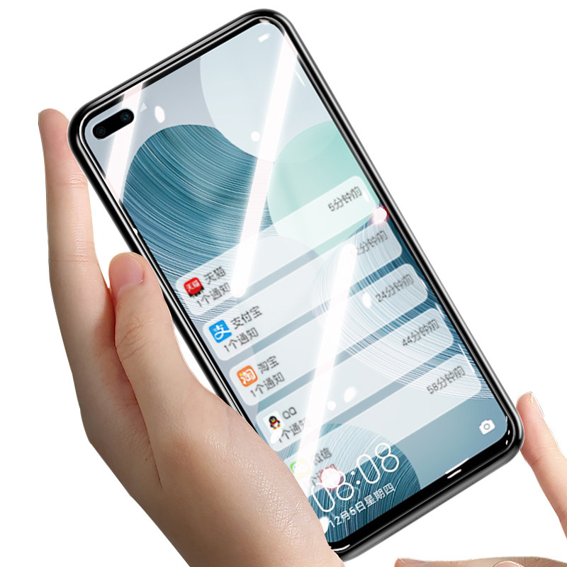 适用华为nova6全屏钢化wlzan00型号no6光化al10手机贴膜