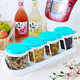 Camellia kitchen seasoning box seasoning jar combination set glass salt shaker household plastic seasoning bottle storage box Camellia kitchen seasoning box seasoning jar combination set glass salt shaker household plastic seasoning bottle storage box