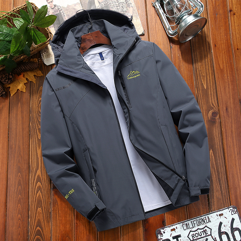 春季新款中老年夹克衫男薄款冲锋衣中年男士休闲风衣爸爸春秋外套