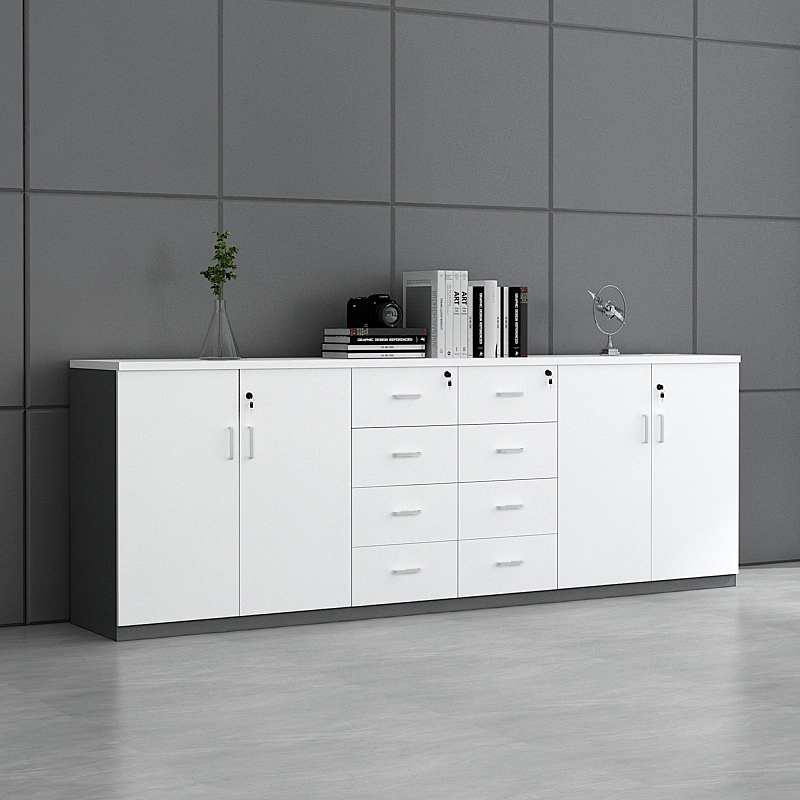 办公室文件柜储物柜矮柜木质资料抽屉带锁收纳柜地柜矮柜