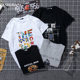Men's short-sleeved t-shirt lovers summer cotton round neck tide Korean version of Japanese tide brand Slim black and white short-sleeve T Men's short-sleeved t-shirt lovers summer cotton round neck tide Korean version of Japanese tide brand Slim black and white short-sleeve T