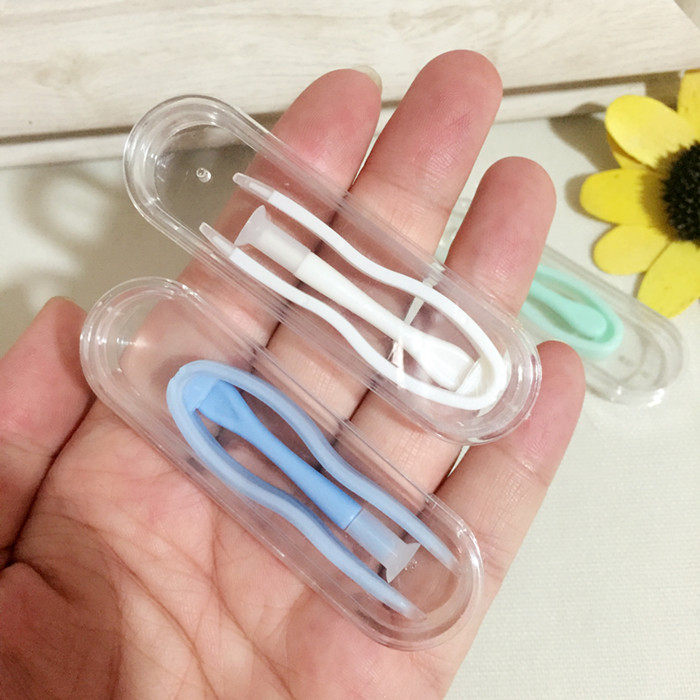 夹子连体硅胶隐形眼镜护理工具佩戴吸盘镊子美瞳隐形眼镜伴侣盒