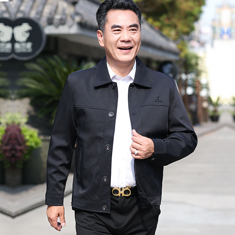 中老年人春装外套60-70岁老人上衣服装爸爸50爷爷80男装男士夹克