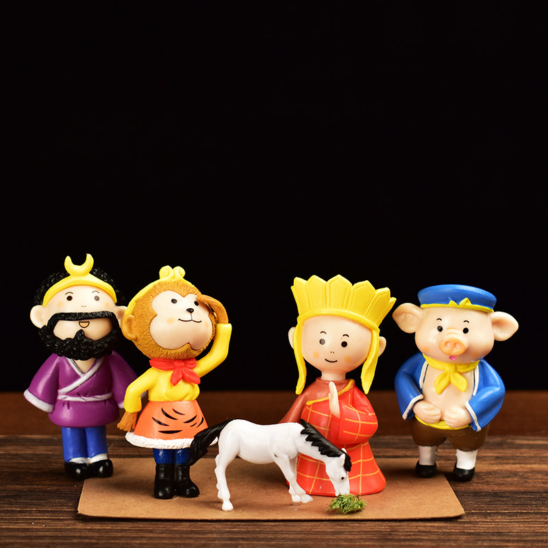 西游记摆件蛋糕装饰品孙悟空猪八戒唐僧师徒四人桌面甜品台装饰