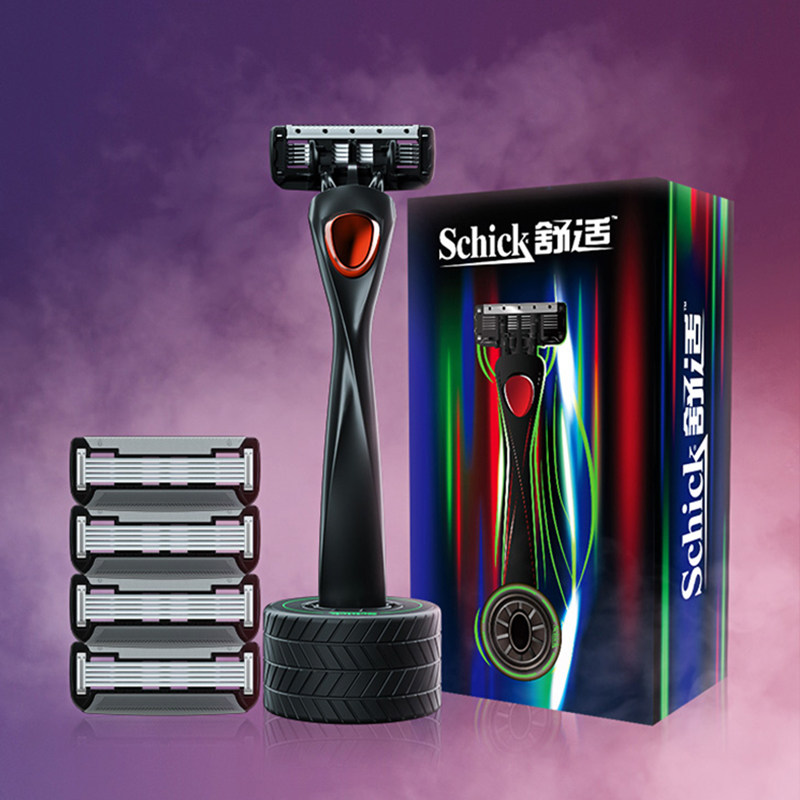 schick舒适小黑黑豹男士剃须刀手动五层刮胡刀刀片剃须刀