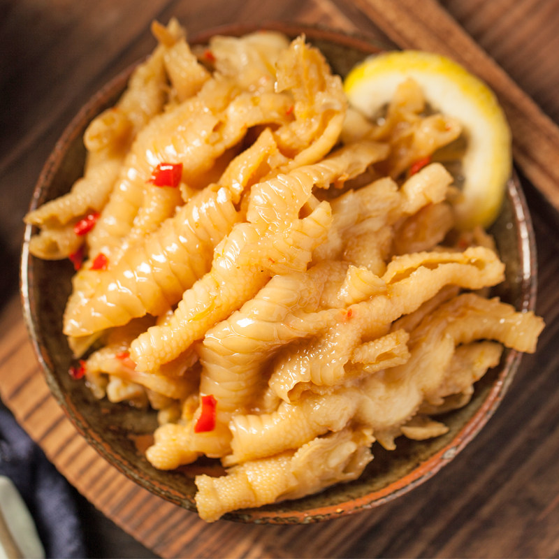 无骨鸡爪柠檬柠檬酸酸辣去骨脱骨熟食网红罐装鸡肉零食