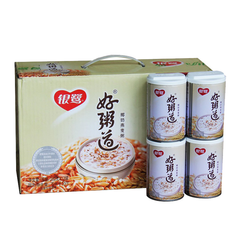 银鹭八宝好粥道椰奶燕麦280g12罐整箱速食休闲速食粥