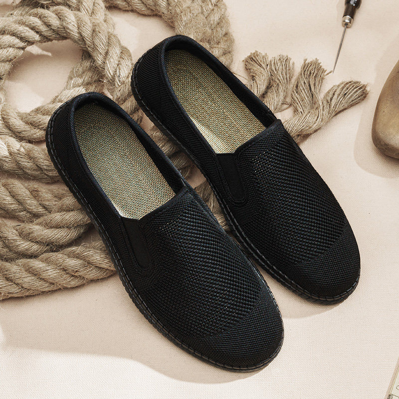 老北京夏季透气布鞋飞织鞋面新款休闲薄款网眼布鞋