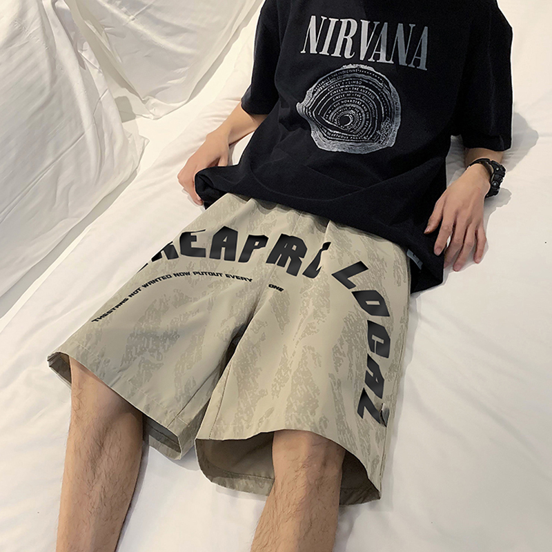 国潮休闲宽松短裤男士韩版潮流夏季薄款外穿百搭速干五分裤子潮牌