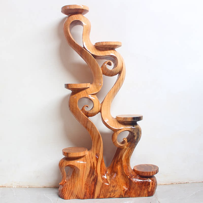 根雕花架天然树根阳台盆景实木原木电视柜摆件根雕花架