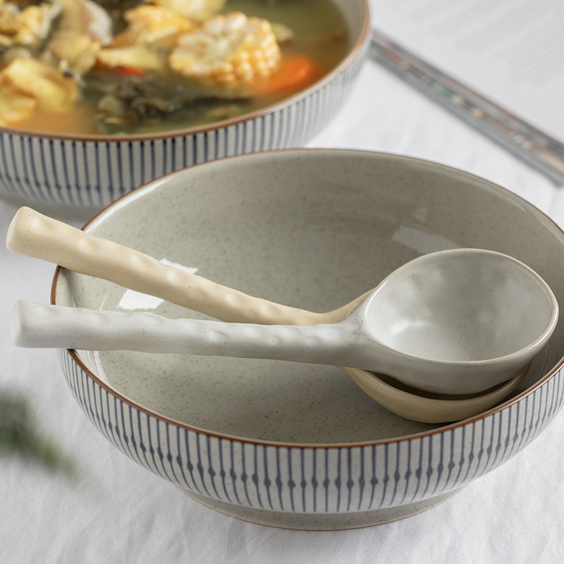 勺子日式大汤长柄调羹ins风大汤勺火锅可爱汤勺