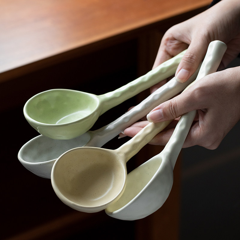 勺子日式大汤长柄调羹ins风大汤勺火锅可爱汤勺