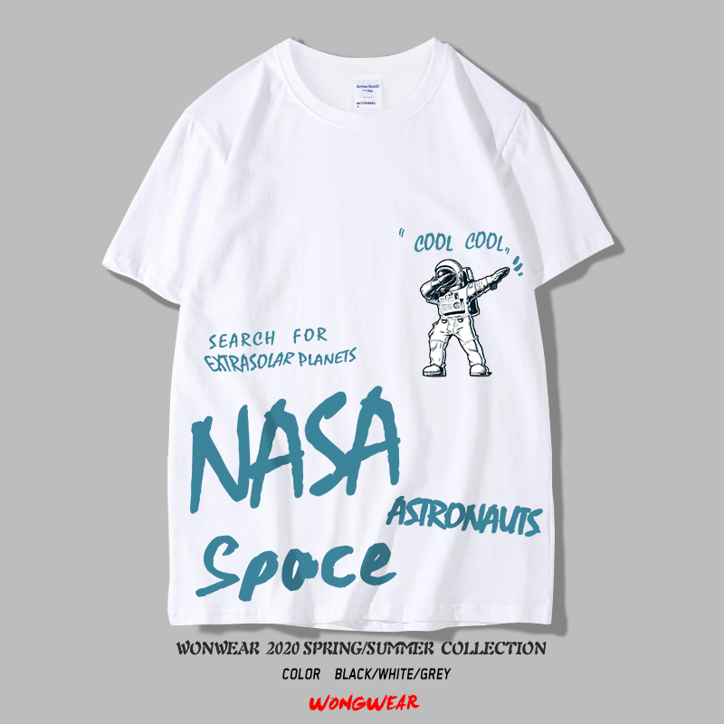 nasa联名短袖T恤男潮牌美国宇航员旗舰店官网ins潮流衣服纯棉半袖