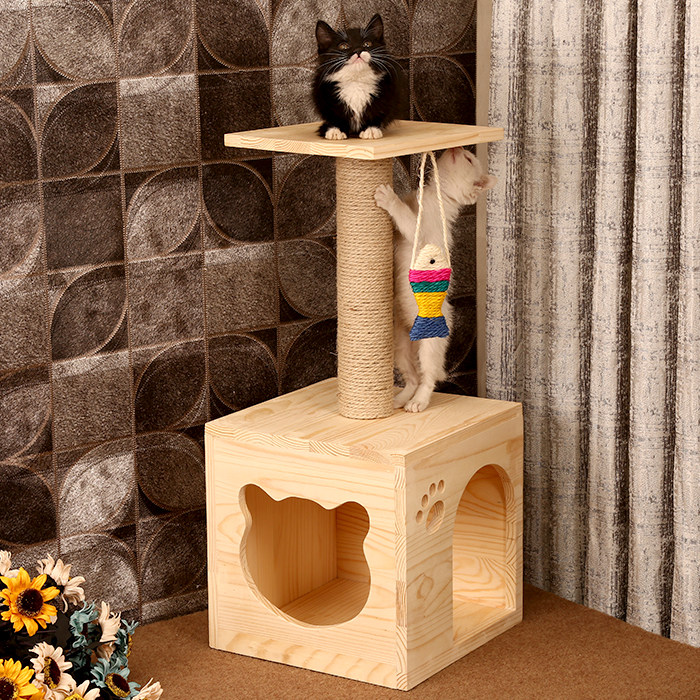 猫爬架实木猫抓板剑麻猫窝树跳台猫咪抓柱玩具用品 25省包邮
