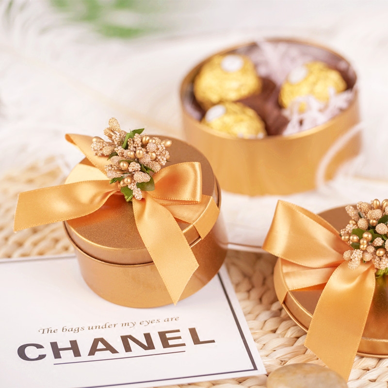 礼盒包装婚庆喜糖盒子马口铁香槟金色伴手桌糖回糖盒