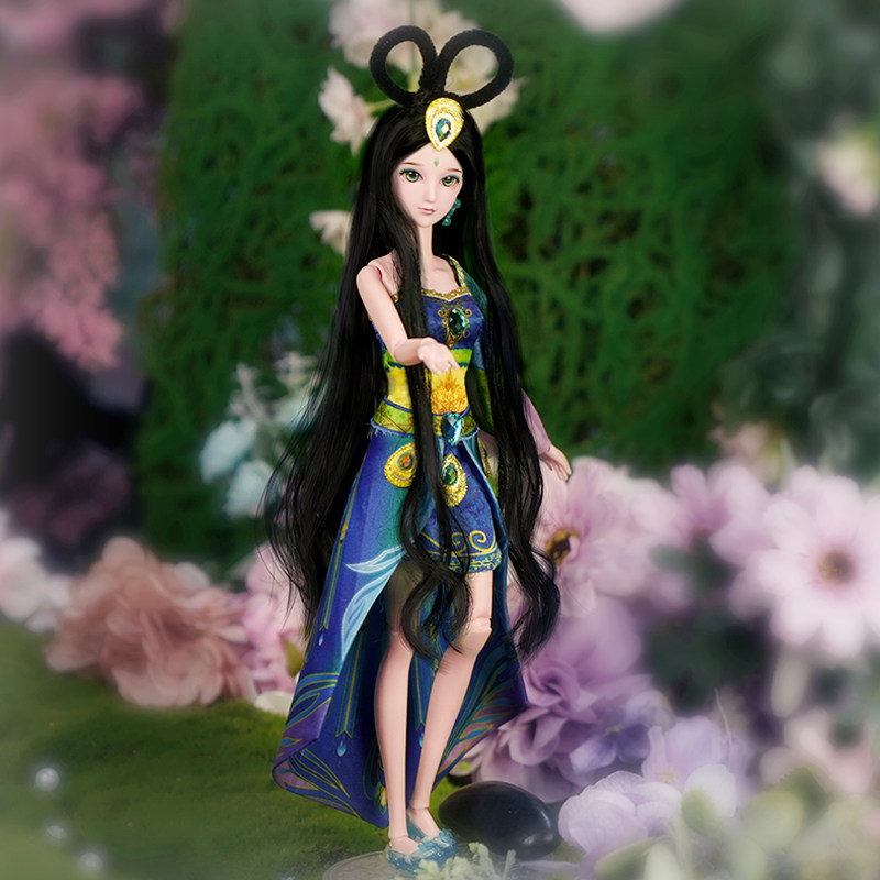 娃娃叶罗丽女孩儿童玩具衣服套装礼盒生日礼物蓝孔雀娃娃