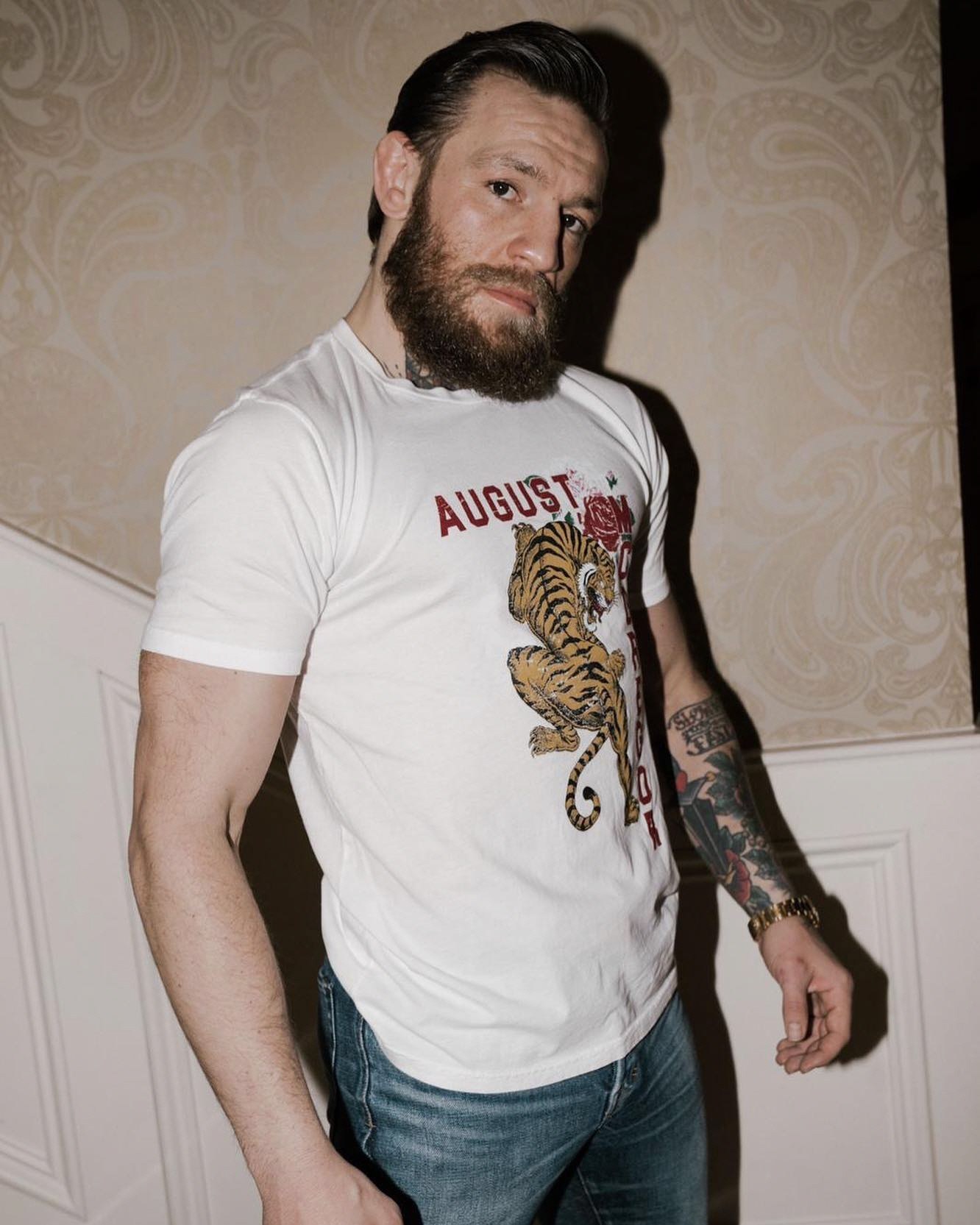 搏击健身玫瑰老虎嘴炮康纳麦雷mma运动休闲ufc健身衣