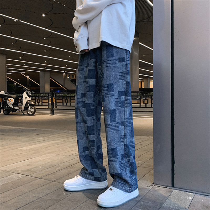 牛仔裤男夏季薄款直筒宽松男裤潮牌裤子2022新款男士休闲裤阔腿裤