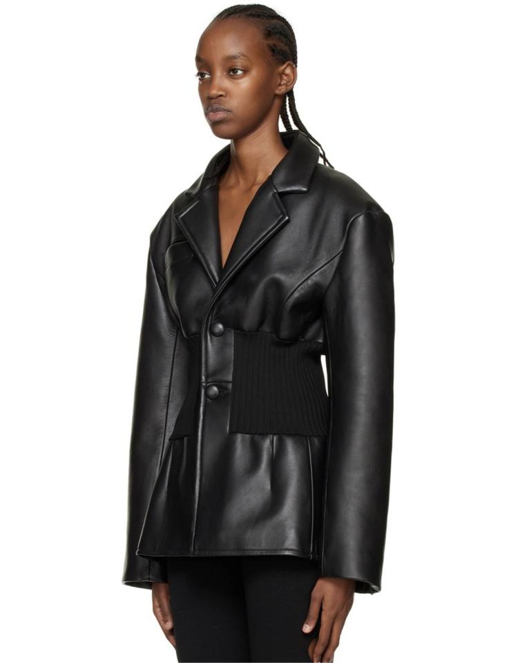 小众设计感走秀款pu皮衣外套2022秋冬拼接皮衣