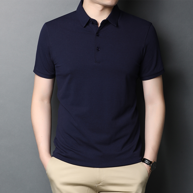 夏季翻领纯色短袖T恤男士纯棉polo衫韩版休闲男装t血薄款百搭半袖