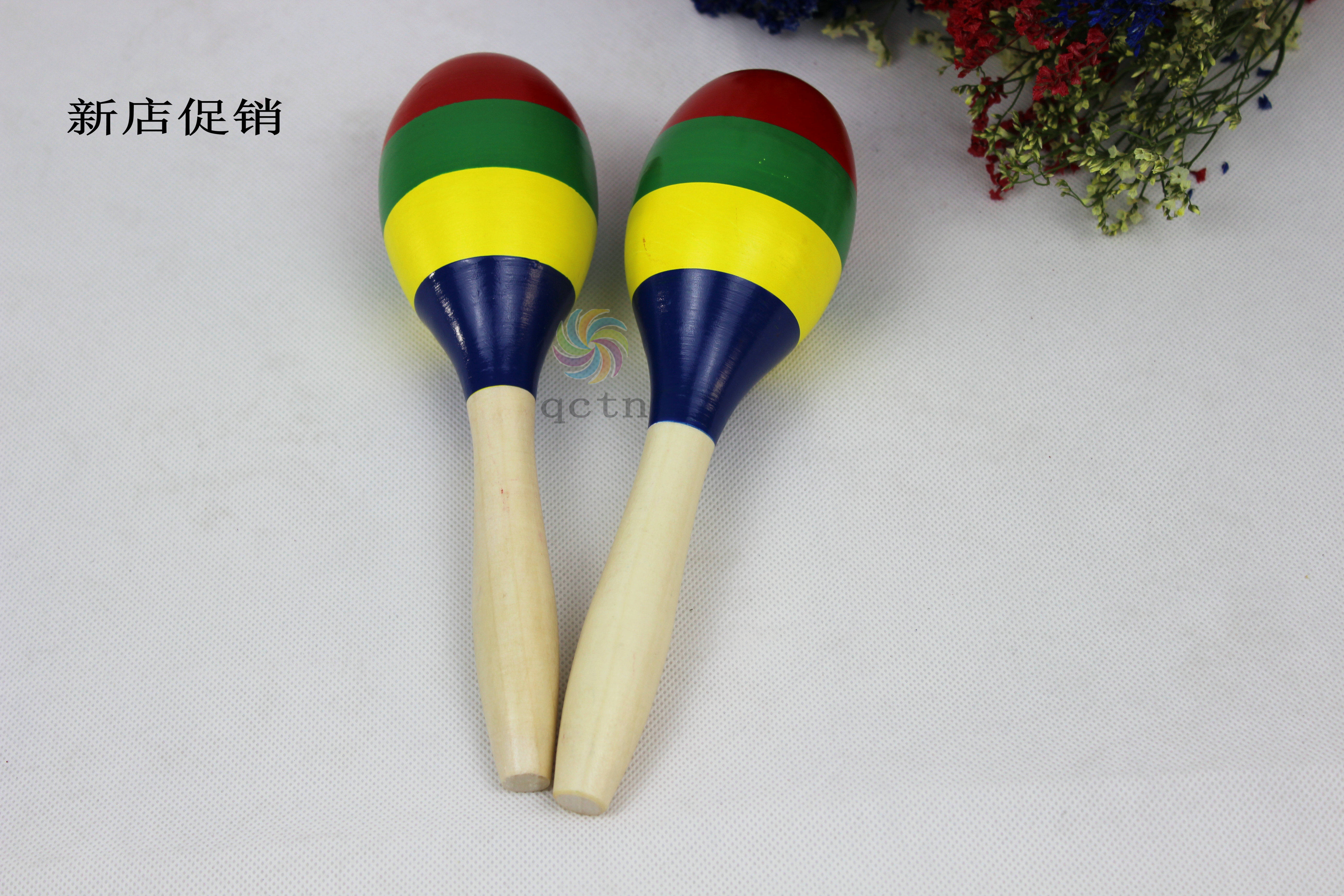 早教新品幼儿园奥尔夫早教乐乐器大号沙锤沙球木制儿童击打乐器