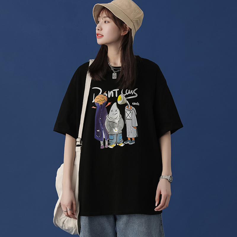 学生纯棉短袖t恤女夏季2022年新款夏装宽松设计感小众半袖上衣服