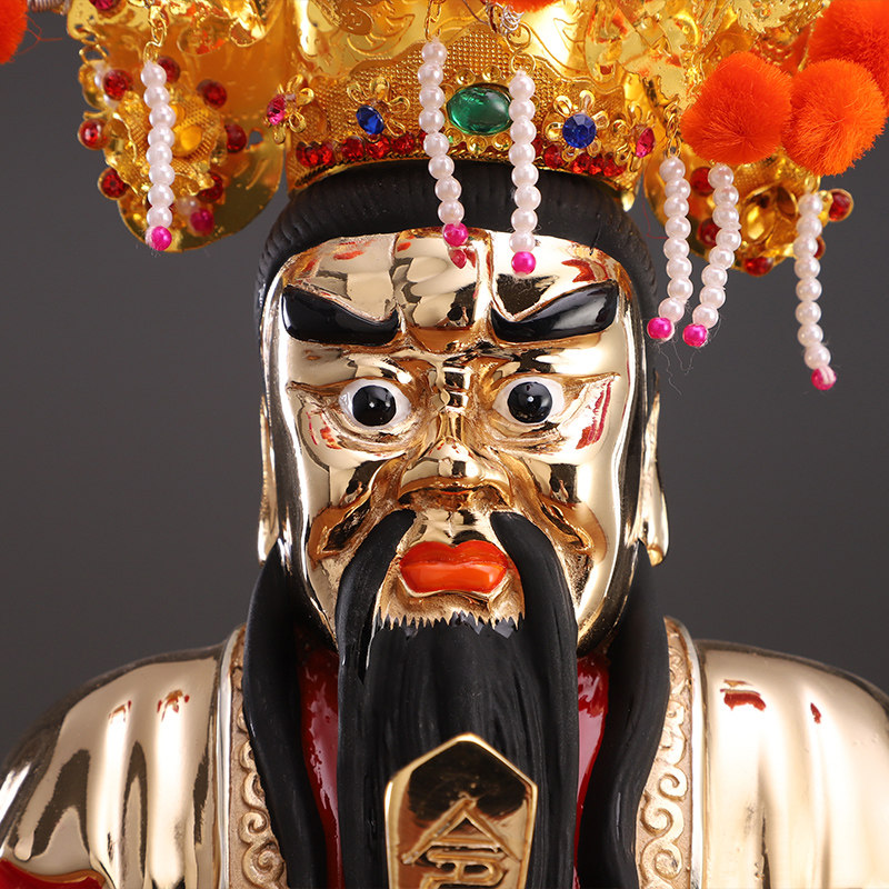 台湾鎏金广济龙王纯铜五爷佛像五台山龙五爷神像摆件