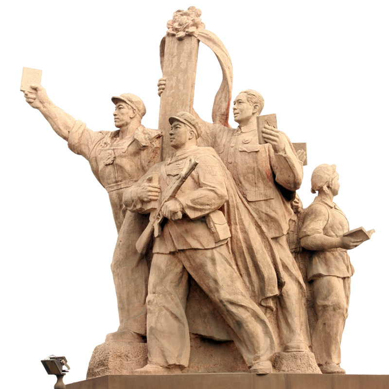 雕塑定制铸铜八路军红军战士抗战情景雕像玻璃钢摆件