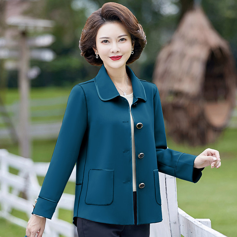 中年女外套秋装薄款风衣2021新款40岁洋气中老年中老年女装