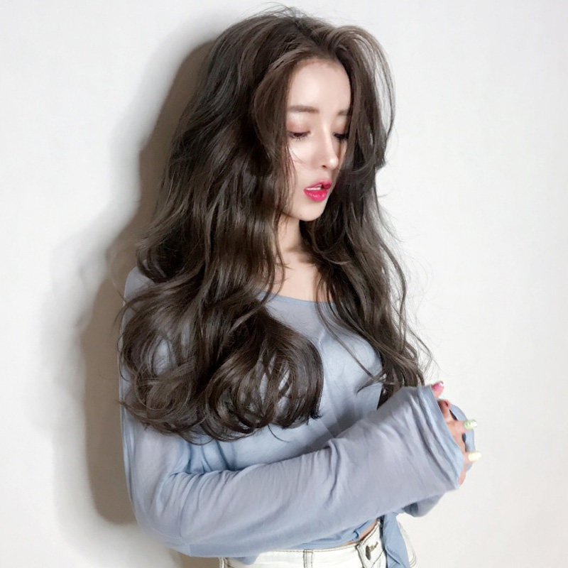 u型假发片女长卷发大波浪一片式长发直发网红可爱蓬松自然假头发