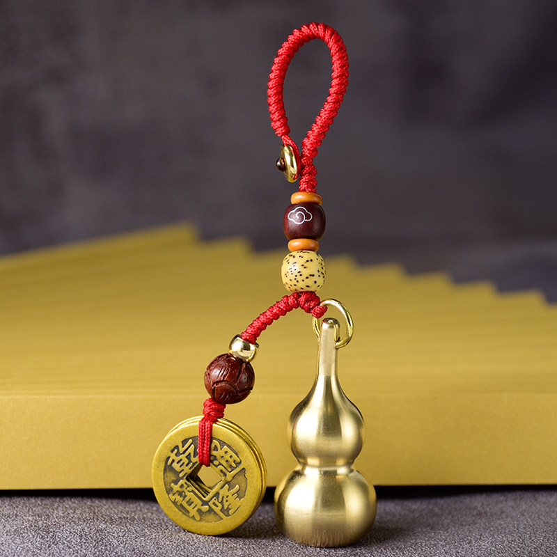 开光貔貅五帝钱钥匙扣挂件真品纯铜招财辟邪化煞开运转运随身携带
