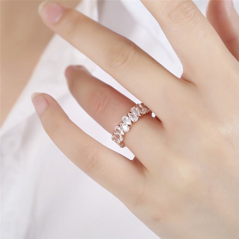 glamever时尚系列联排水滴闭口食指ins无名指戒指