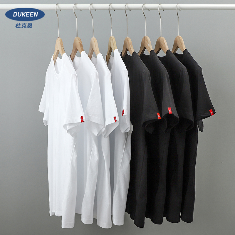 230g重磅短袖t恤男纯棉厚实宽松潮纯色白色春夏季圆领打底衫体恤