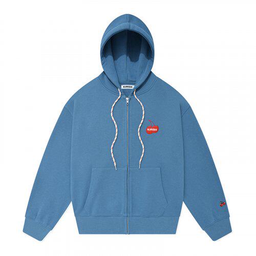 韩国代购直邮kirshlogo女款徽标宽松拉链连帽短外套