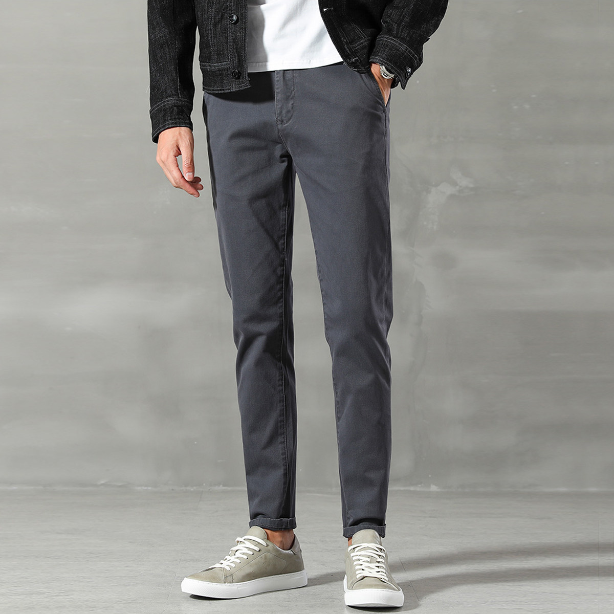 休闲裤显瘦200斤弹力高弹力修身男大码小脚锥形大潮休闲裤