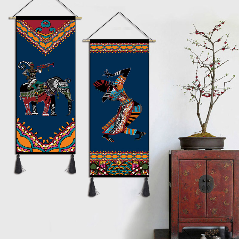 云南西双版纳民宿挂毯壁毯装饰画客厅背景墙挂布卧室挂毯