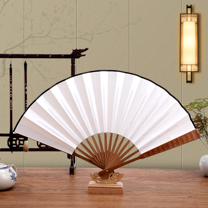 扇子唐礼空白宣纸折扇中国风头题字古风定制扇子