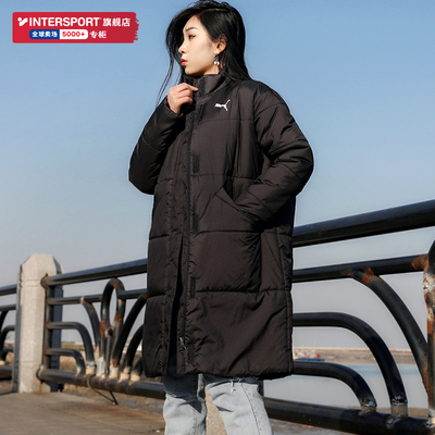 puma彪马棉服女装春季保暖防风长款立领棉袄外套运动棉衣