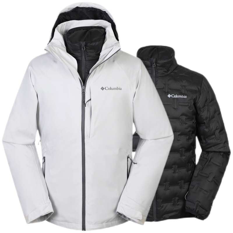 哥伦比亚官方旗舰店男热能夹克三合一热反射羽绒服内胆冲锋衣潮